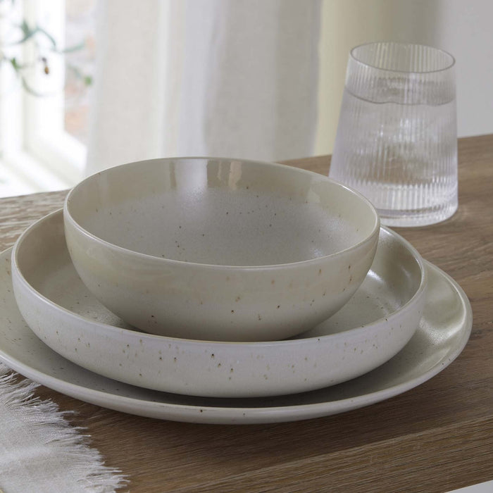 Alfredo Speckled Stoneware Set of 4 Pasta Bowls - Natural - DUSK