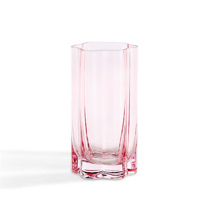 Brynn Scalloped Edge Glass Highballs - Set of 4 - Pink - DUSK