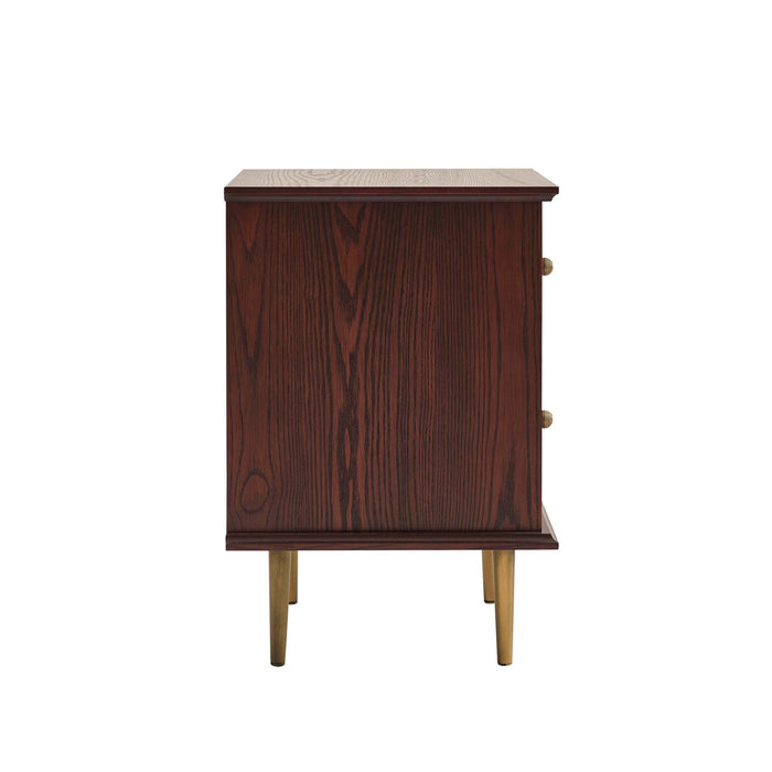 Georgie 2 Drawer Bedside Table - Mahogany - DUSK