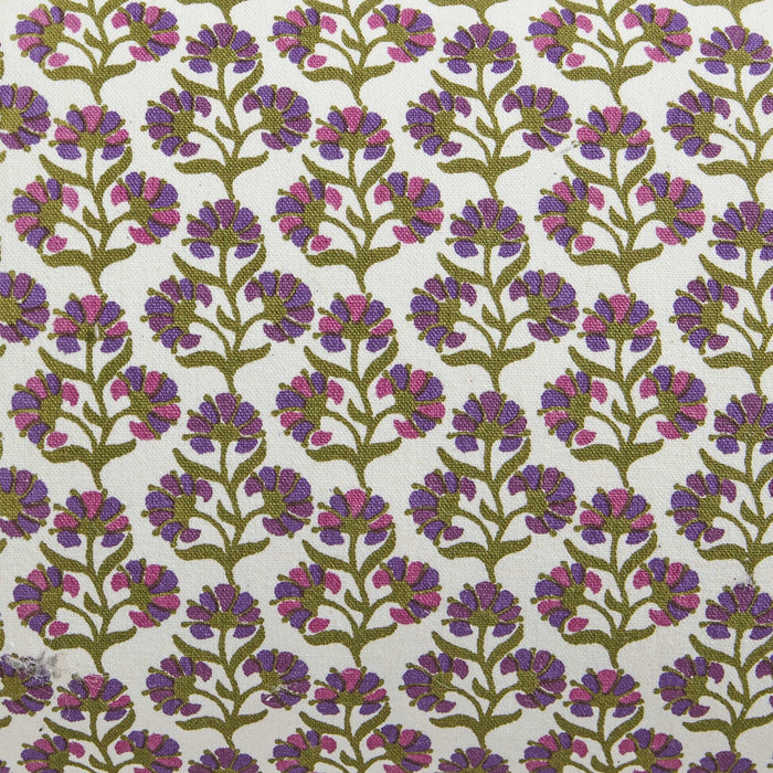 Julia 100% Cotton Box Pleat Edge Printed Cushion Cover - Purple/Green - DUSK