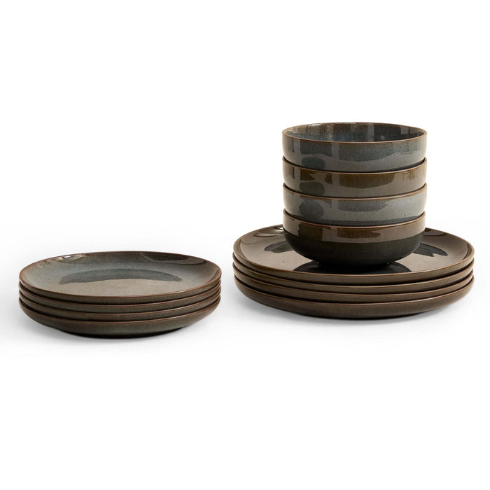 Juniper 12 Piece Dinner Set - Grey/Blue - DUSK
