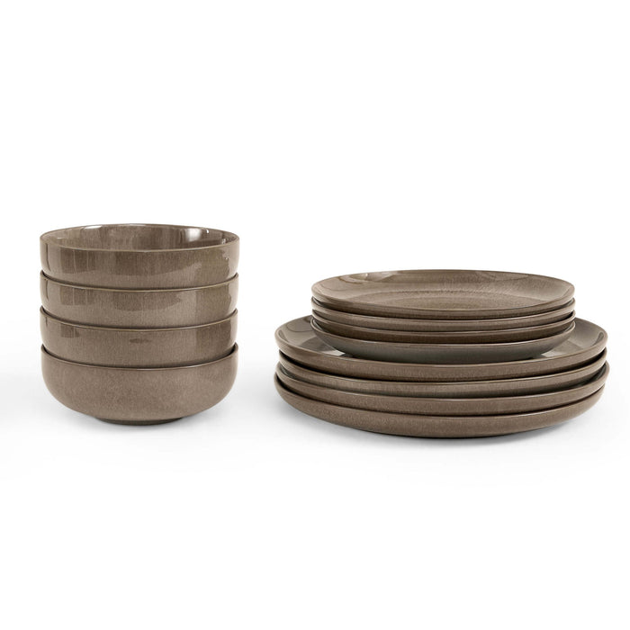 Juniper 12 Piece Dinner Set - Mocha - DUSK