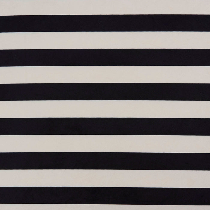 Northwich Black Metal Frame Pouffe - Mono Stripe - DUSK