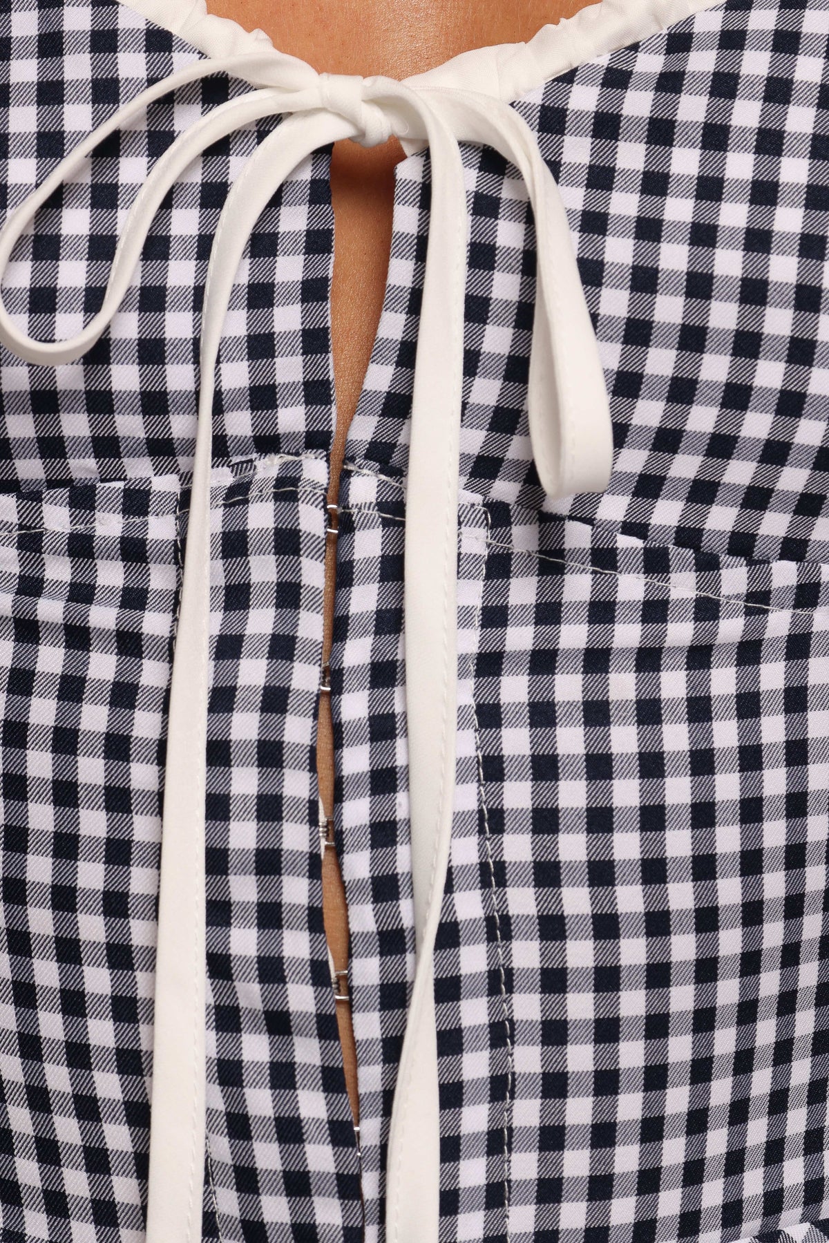 Danella Top - Navy Gingham