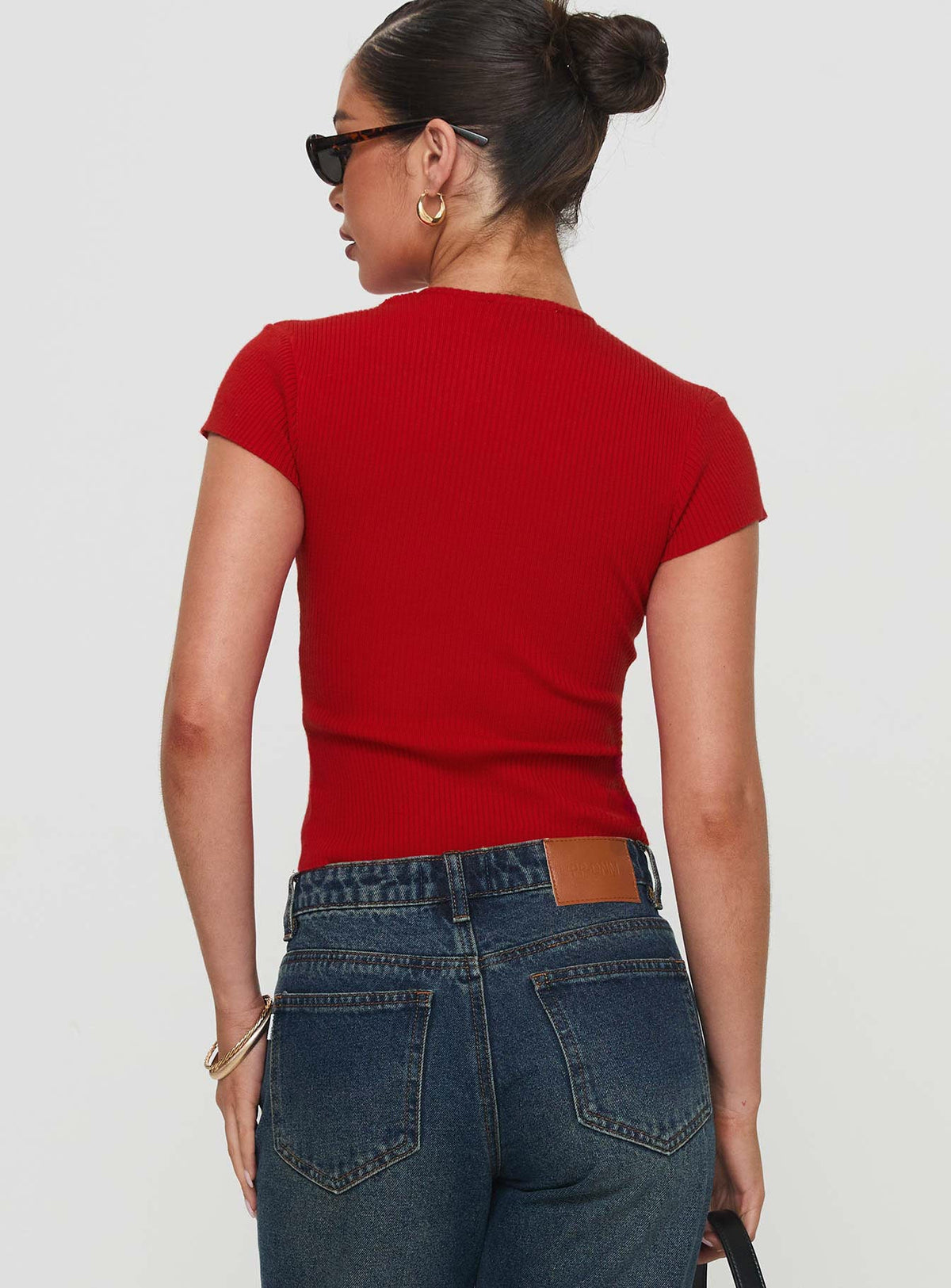 Suzu Knit Top Red