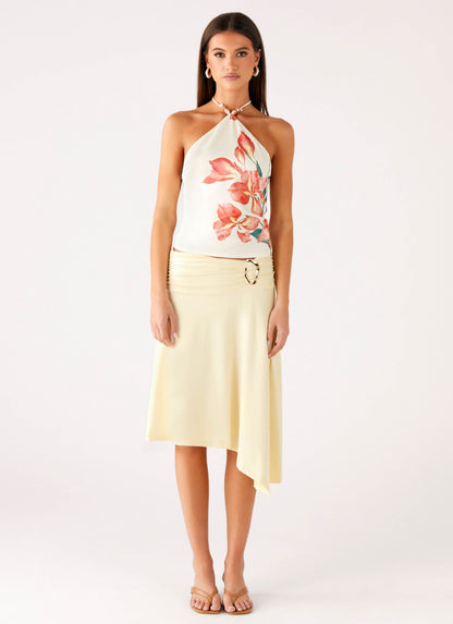 Loreta Beaded Tie Back Top - Siena Floral