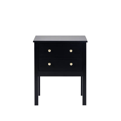 Carolina 2 Drawer Bedside Table - Black - DUSK