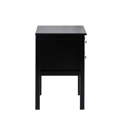 Carolina 2 Drawer Bedside Table - Black - DUSK