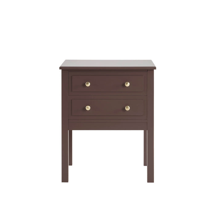 Carolina 2 Drawer Bedside Table - Mocha - DUSK