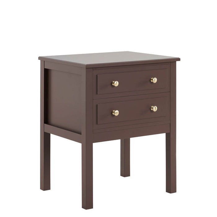 Carolina 2 Drawer Bedside Table - Mocha - DUSK