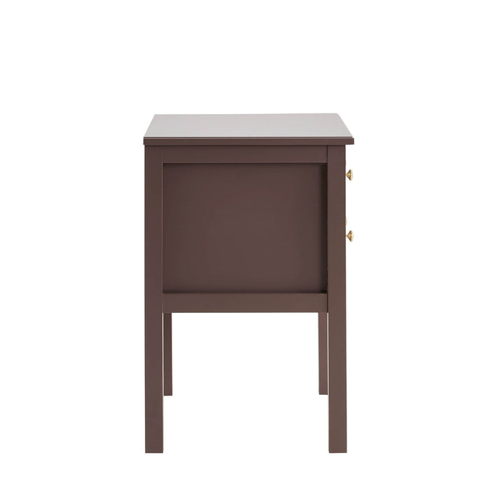 Carolina 2 Drawer Bedside Table - Mocha - DUSK