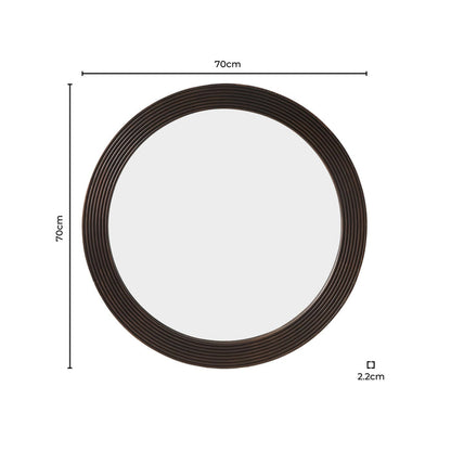 Cyrus Circle Wood Mirror - Walnut - DUSK