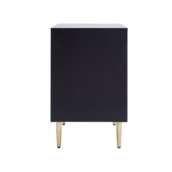 Evie 2 Drawer Bedside Table - Black - DUSK