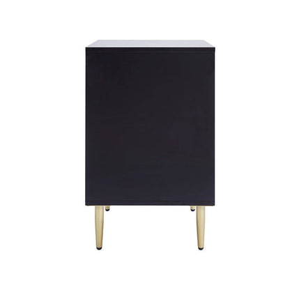 Evie 2 Drawer Bedside Table - Black - DUSK