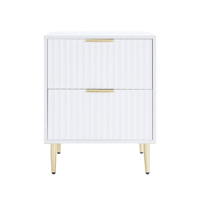 Evie 2 Drawer Bedside Table - Warm White - DUSK