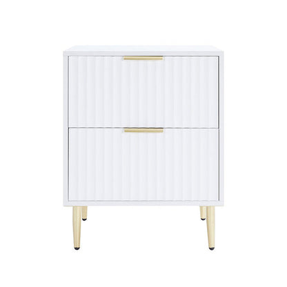 Evie 2 Drawer Bedside Table - Warm White - DUSK