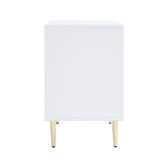Evie 2 Drawer Bedside Table - Warm White - DUSK