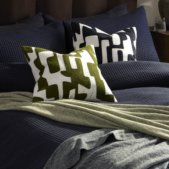Geometric Jacquard Cushion Cover - Midnight - DUSK