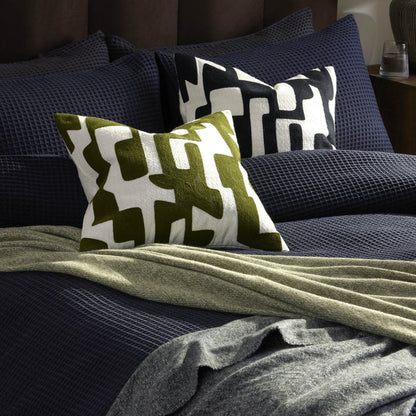 Geometric Jacquard Cushion Cover - Midnight - DUSK