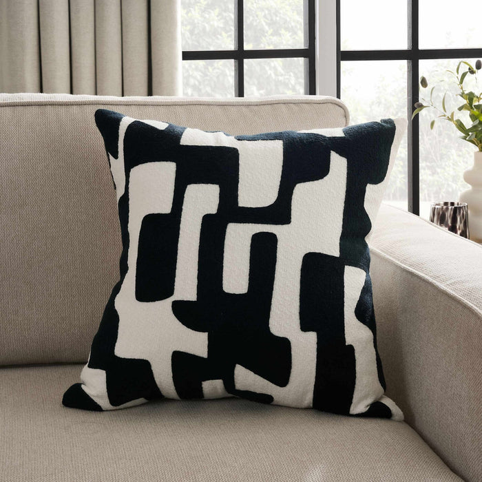 Geometric Jacquard Sofa Cushion Cover - Midnight - DUSK