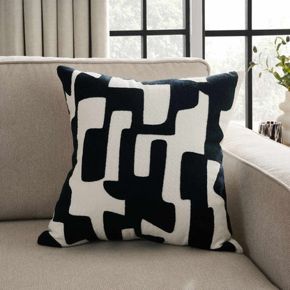 Geometric Jacquard Sofa Cushion Cover - Midnight - DUSK