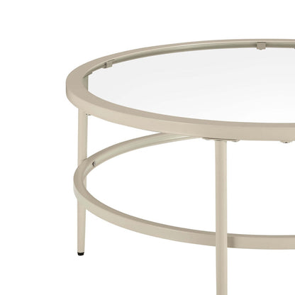 Glass Round Nesting Coffee Tables - Stone - DUSK