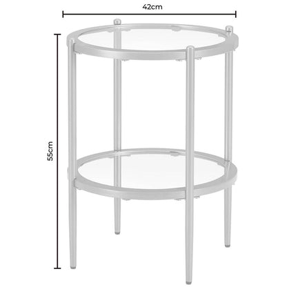 Glass Round Side Table - Stone - DUSK