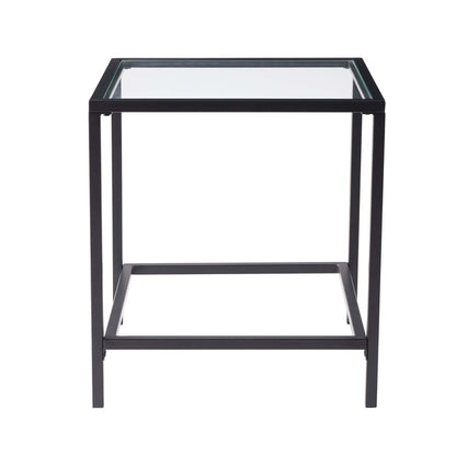 Glass Square Side Table - Black - DUSK
