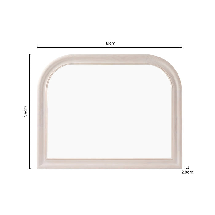 Hampton Arched Mantel Mirror - Washed White - DUSK