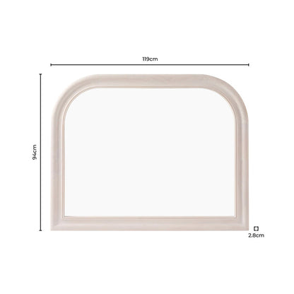 Hampton Arched Mantel Mirror - Washed White - DUSK