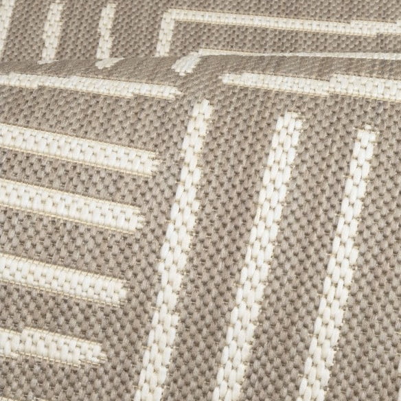 Hanna Flatweave Geo Contrast Indoor/ Outdoor Rug - 120x170cm - Natural - DUSK