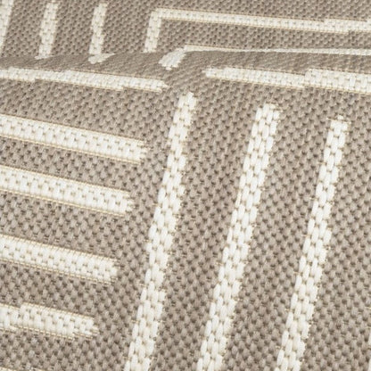 Hanna Flatweave Geo Contrast Indoor/ Outdoor Rug - 120x170cm - Natural - DUSK