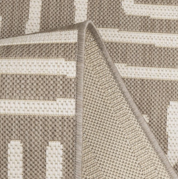 Hanna Flatweave Geo Contrast Indoor/ Outdoor Rug - 120x170cm - Natural - DUSK