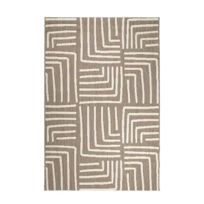 Hanna Flatweave Geo Contrast Indoor/ Outdoor Rug - 120x170cm - Natural - DUSK