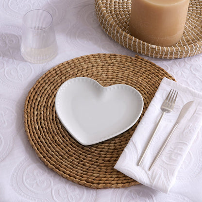Heart Shaped Set of 4 Side Plates - White - DUSK