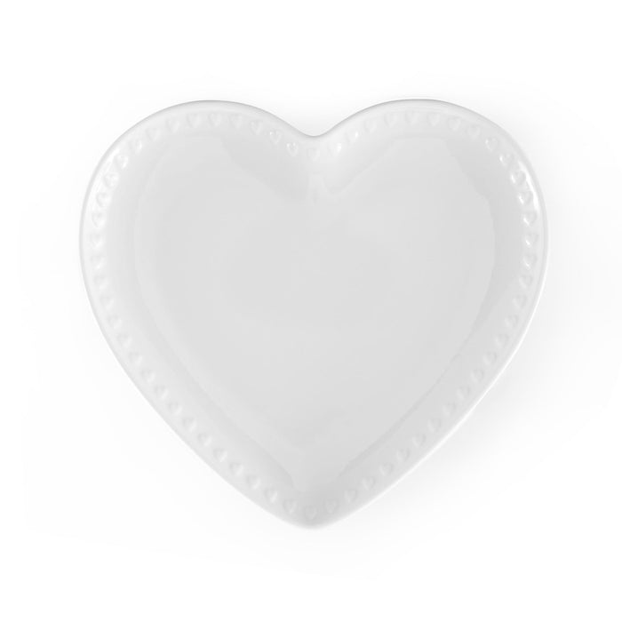 Heart Shaped Set of 4 Side Plates - White - DUSK