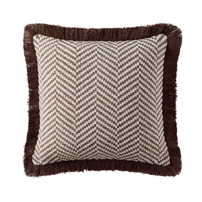 Herringbone Tufted Edge Sofa Cushion Cover - Chocolate - DUSK