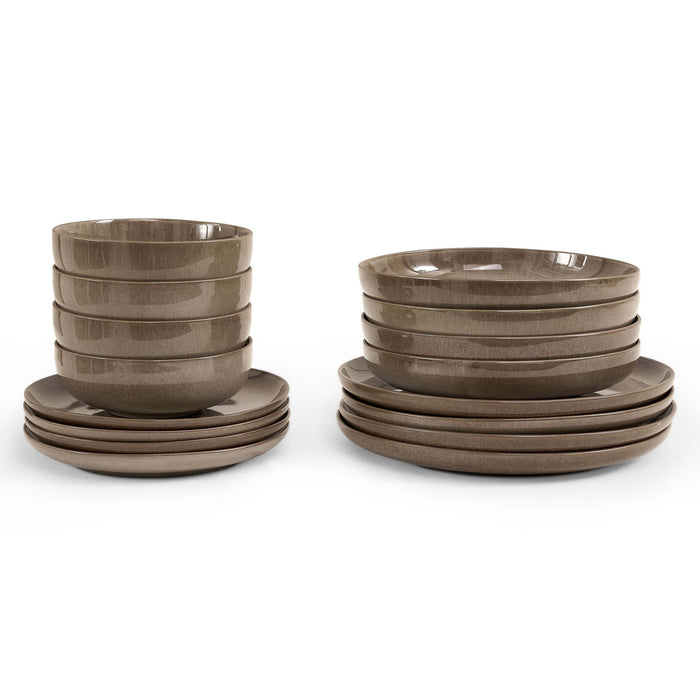 Juniper 16 Piece Dinner Set - Mocha - DUSK
