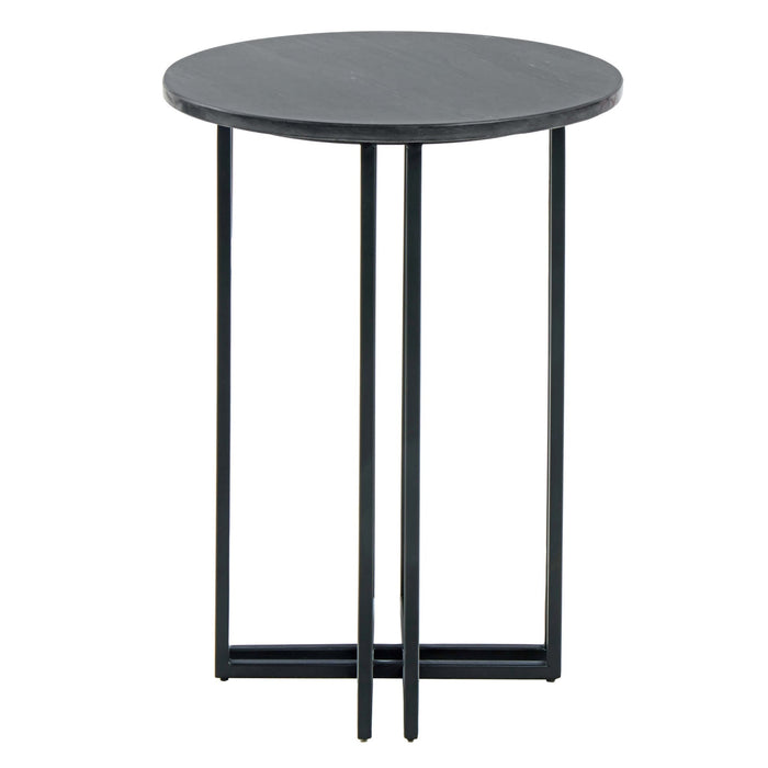 Leana Round Side Table - Dark Marble - DUSK