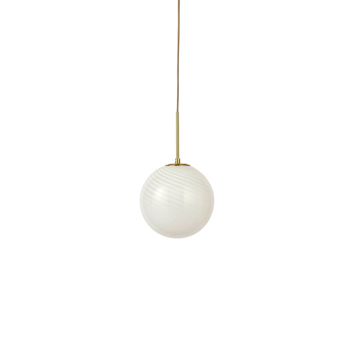 Leo Swirl Glass Fitted Ceiling Pendant - White/Clear - DUSK