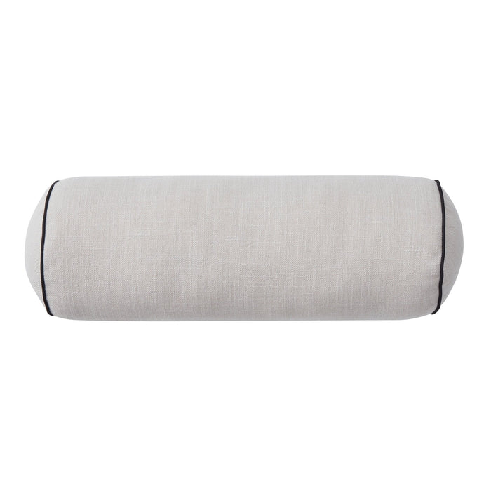 Linen Look Piped Edge Sofa Cushion Cover - Stone/Black - DUSK