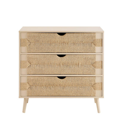 Lottie Woven 3 Drawer Chest - Sand - DUSK