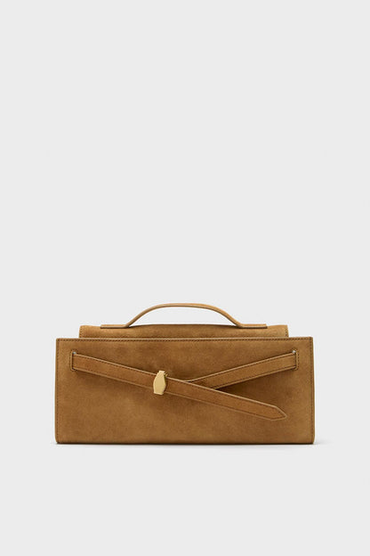 Acorn Suede Veronica Beard Dash Clutch