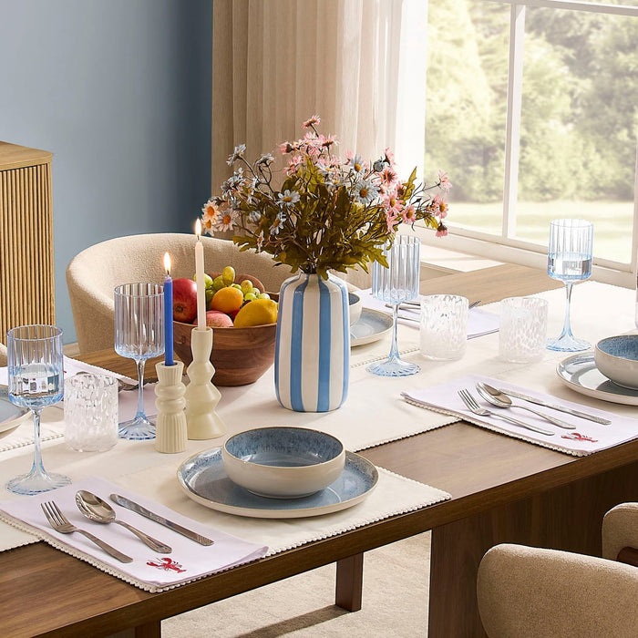 Meya Stripe Vase - Blue - DUSK