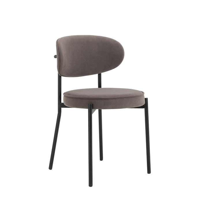 Mia Set of 2 Dining Chairs - Matte Velvet - Taupe - DUSK
