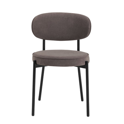 Mia Set of 2 Dining Chairs - Matte Velvet - Taupe - DUSK