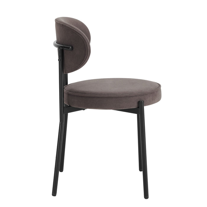 Mia Set of 2 Dining Chairs - Matte Velvet - Taupe - DUSK