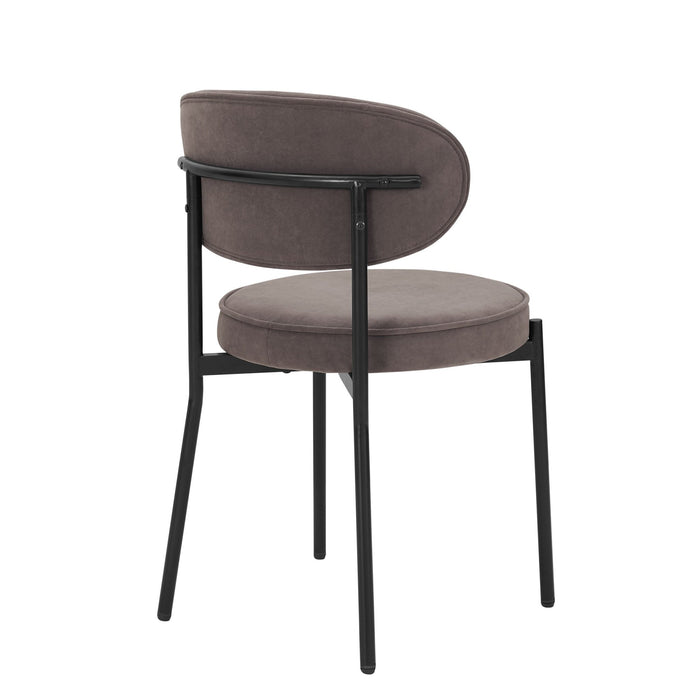 Mia Set of 2 Dining Chairs - Matte Velvet - Taupe - DUSK