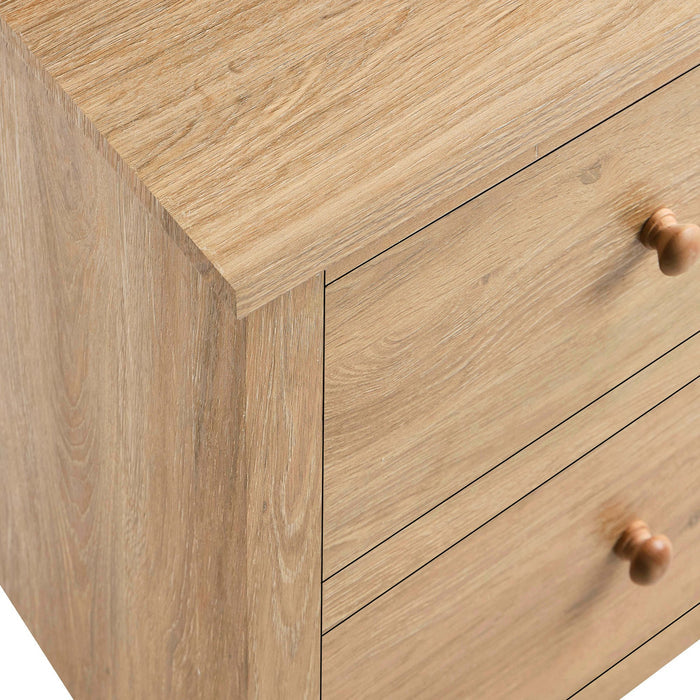 Nell 2 Drawer Bedside Table - Light Wood - DUSK