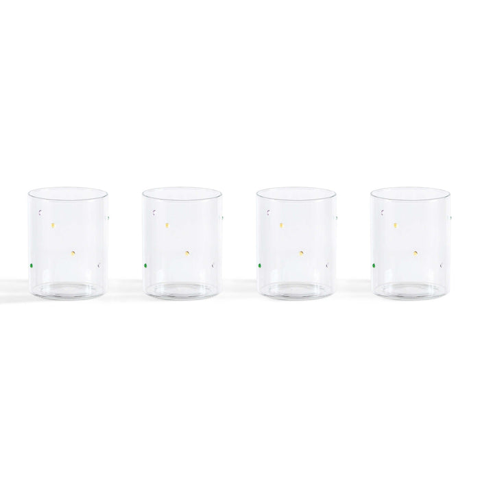 Nelly Polka Dot Glass Highballs - Set of 4 - Clear - DUSK
